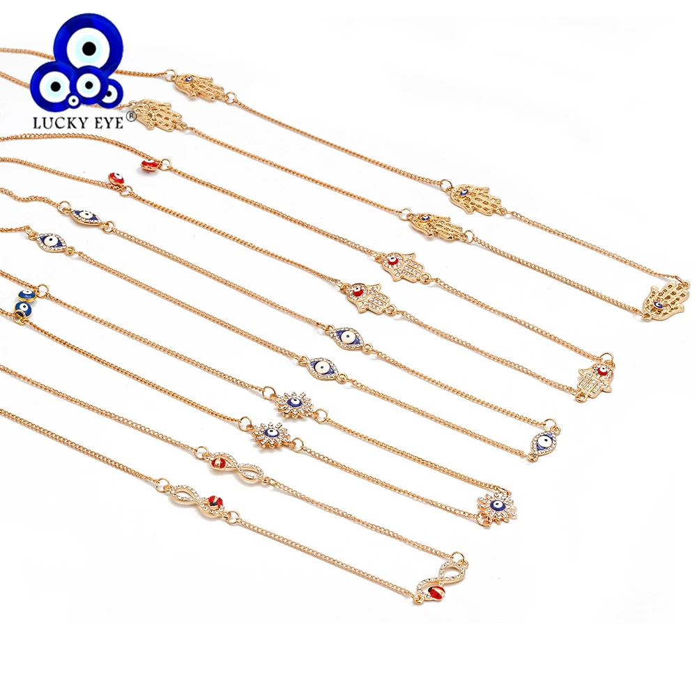 1 шт. ожерелье с подвеской от сглаза цепочка Женская мода хрустальный глаз/рука