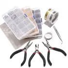 Комплект ювелирных аксессуаров, металлические детали, кольцозастежка-лобстерцепочканабор булавок для изготовления ювелирных изделий, браслет из бисера, ожерелье, серьги