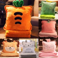 cute cartoon pillow folding small blanket dual purpose two in one dormitory lying on the table sleeping hand warming artifact