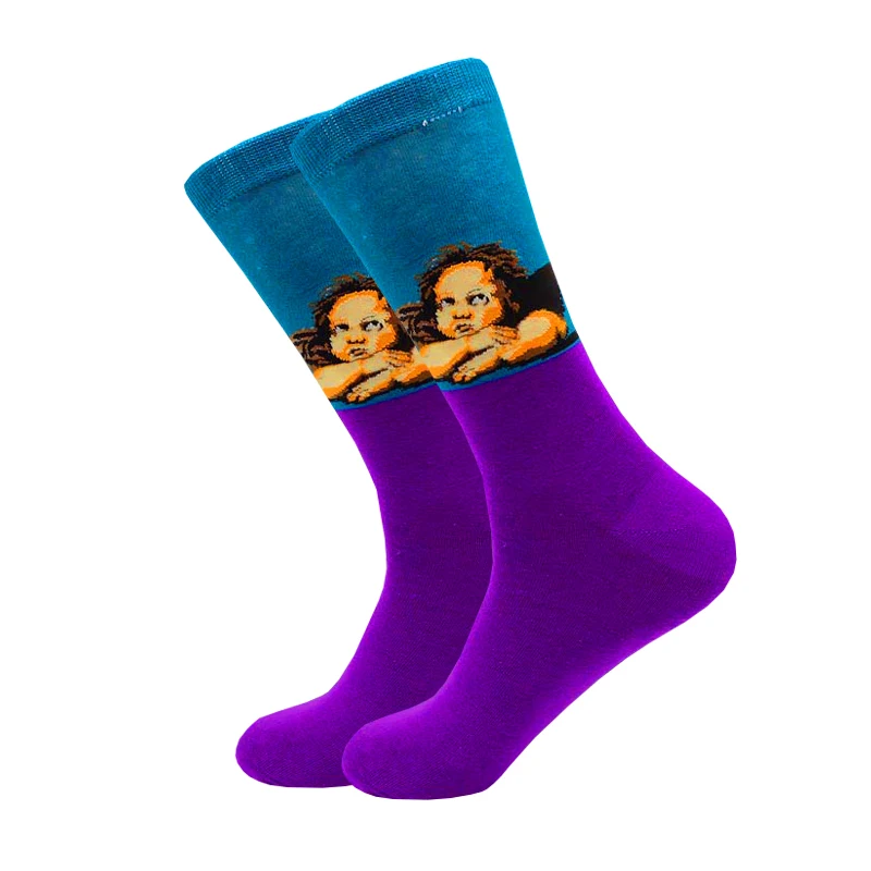 Носки женские и мужские с рисунком эпохи Возрождения милые повседневные принтом