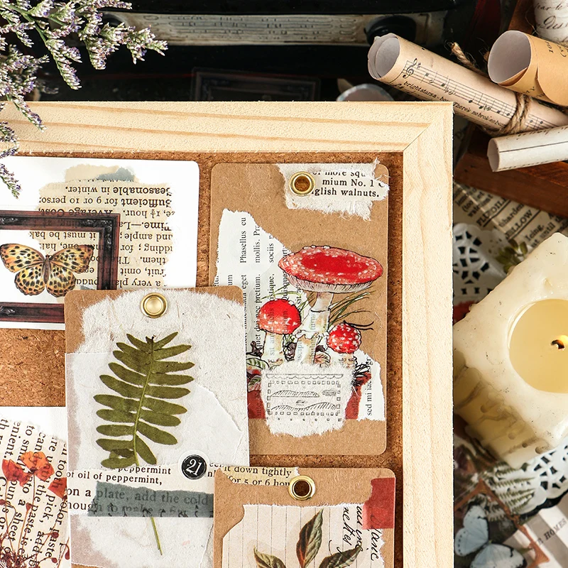 40 шт./лот винтажные наклейки с бабочками перьями листьями для домашних животных