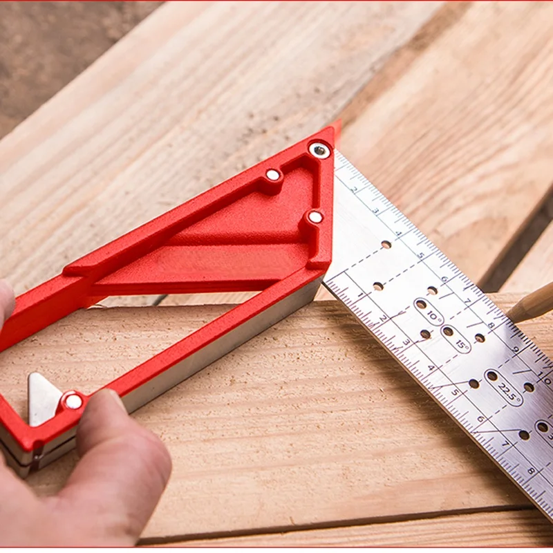 

25cm Multifunction Stainless Steel Metal Square Angle Marking Right Ruler For Joiner Carpenter Woodworking tools