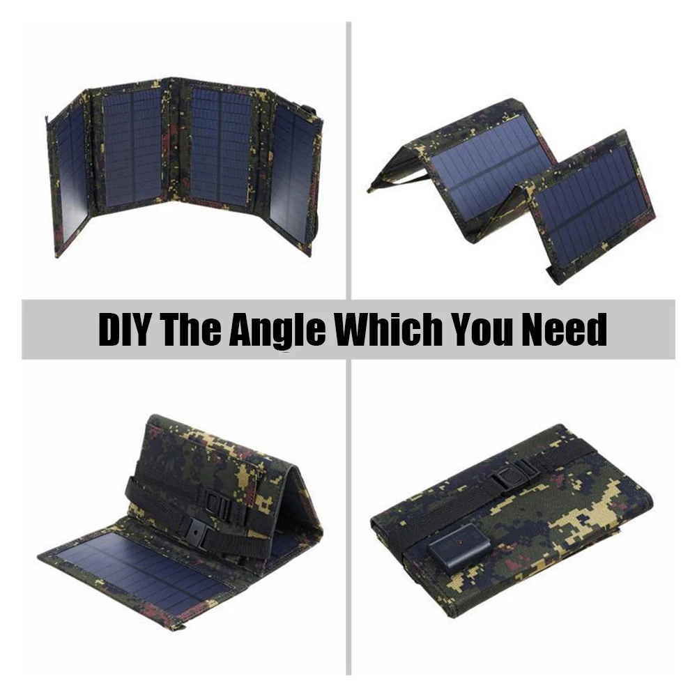 20W USB Foldable Solar Panel Flexible 5V2000mAh Battery Charger Portable For Hiking Smartphone Charging Batter | Обустройство дома