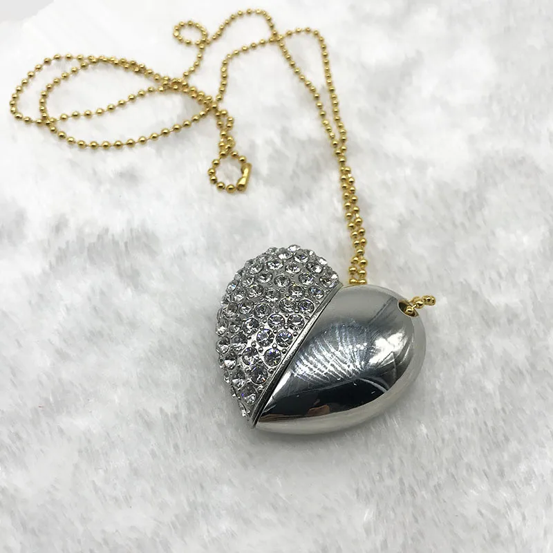 

new pendrive 128gb Crystal pen drive love heart usb flash drive 32gb memory usb 2.0 metal Love gift usb stick 4gb 8gb 16gb 64gb