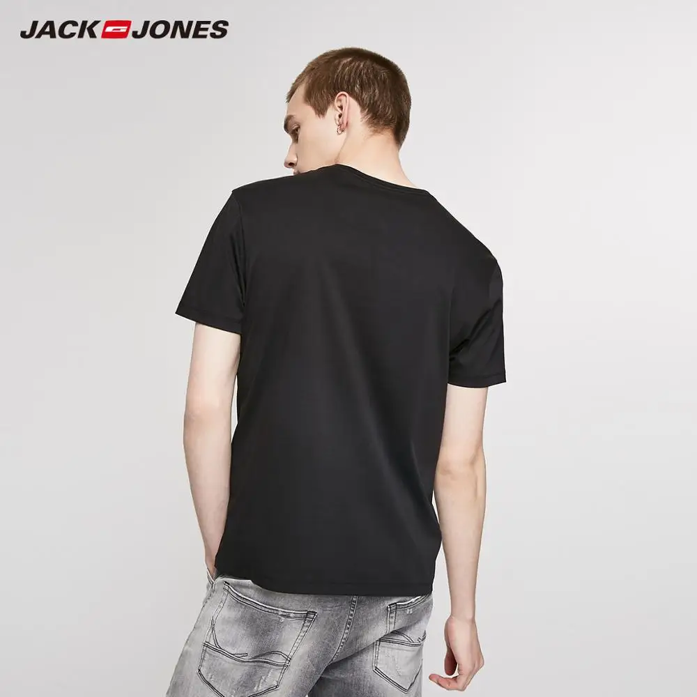 JackJones Мужская крутая 3D рисунок с буквенным принтом 100% хлопок футболка коротким