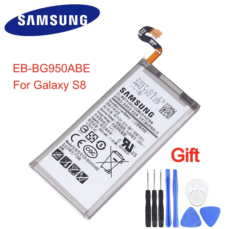 Оригинальный аккумулятор для SAMSUNG G950 EB BG950ABE 3000 мАч Samsung Galaxy S8 G9500 SM G950U G950A G950F