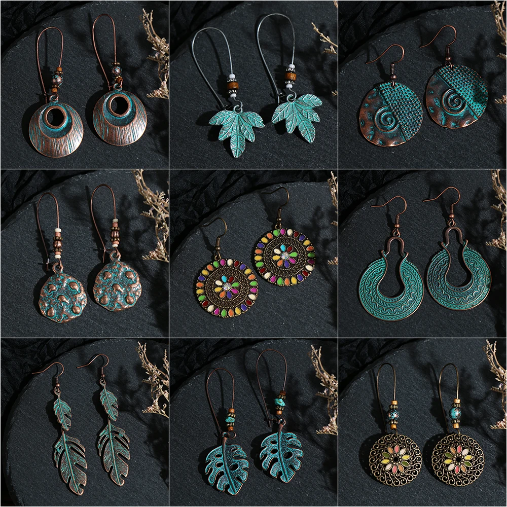 Богемные винтажные этнические Висячие серьги для женщин женские висячие