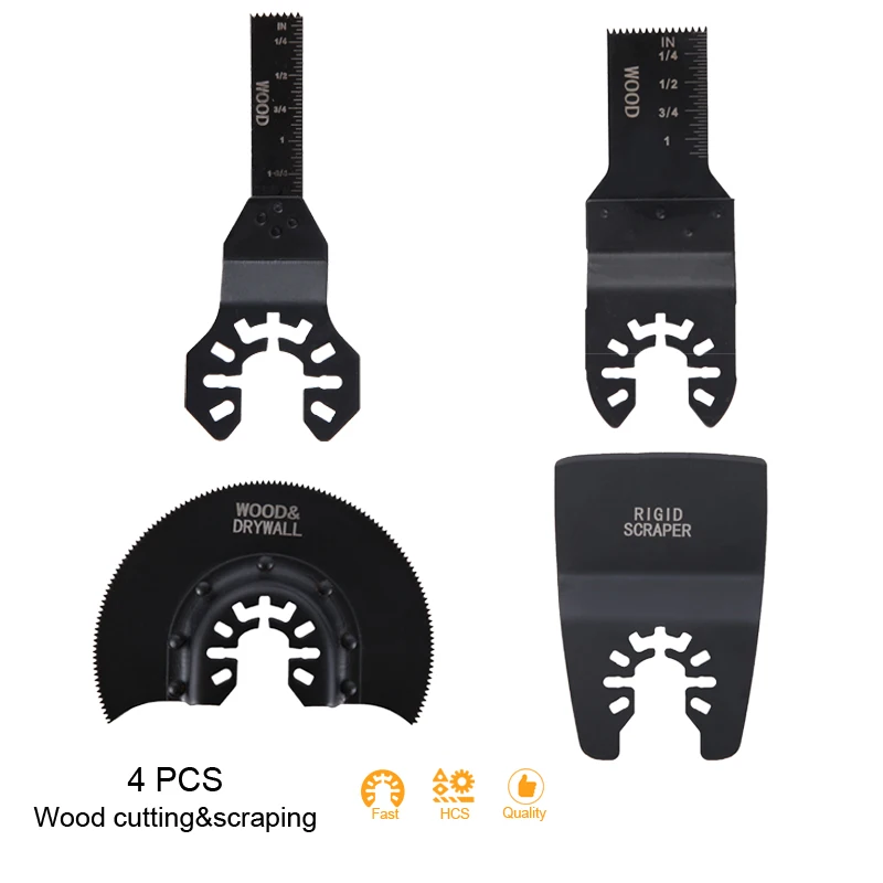 

4 pcs Oscillating Multi tool Saw Blades Set Wood Cutter&Scraper Multitool Renovator