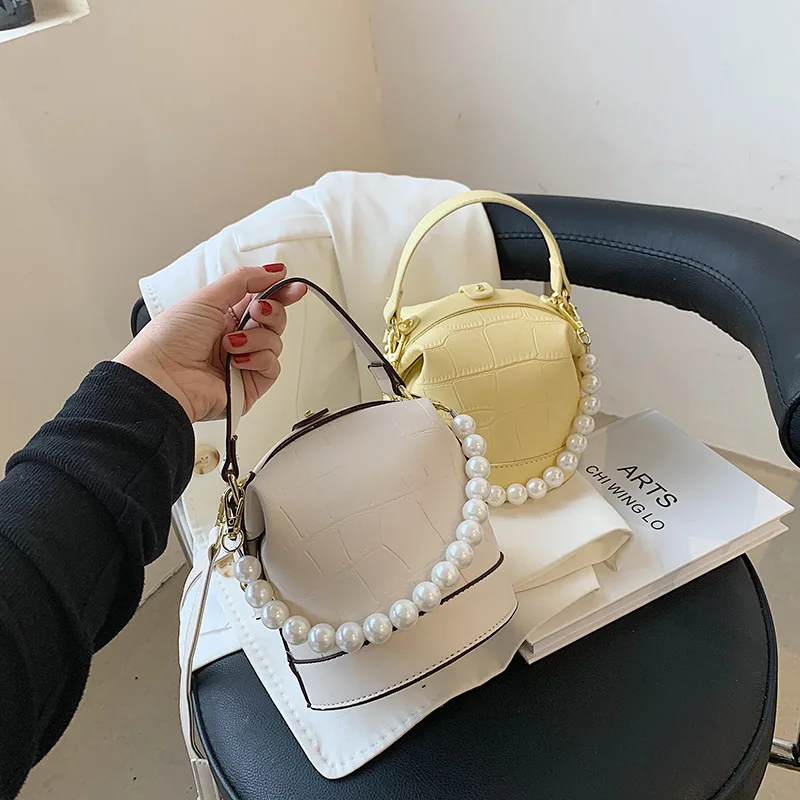 Роскошная дамская сумка-ведро с узором под камень Наплечные Сумки из