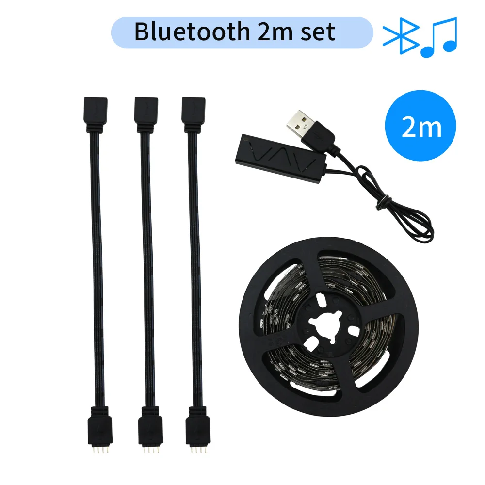 Bluetooth RGB Светодиодные ленты светильник USB 5V SMD5050 2 м ТВ Подсветка гибкий подвесной с