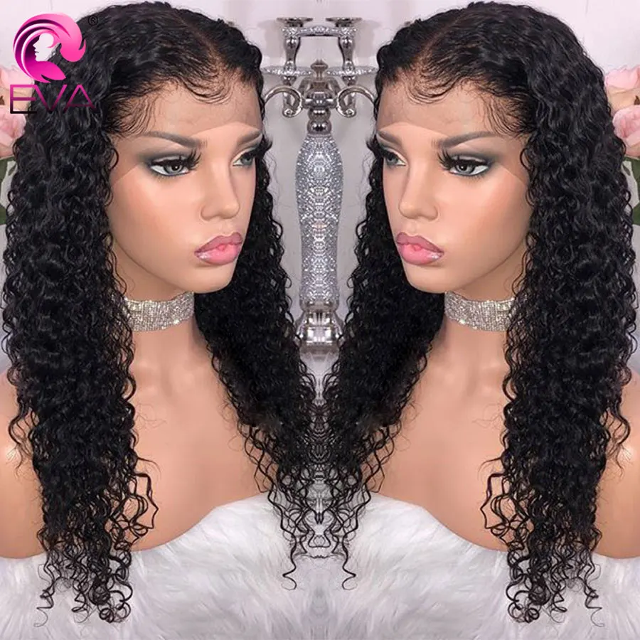 

Eva 13x6 Lace Front Wigs For Black Women Glueless Lace Front Human Hair Wigs Pre Plucked Brazilian Curly Human Hair Wigs 30 Inch