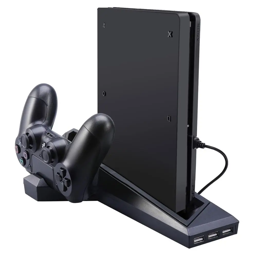 FansHot вертикальная подставка охлаждающий вентилятор для playstation 4 консоль кулер Зарядка для PS4 кулер с двумя зарядными портами USB концентратор