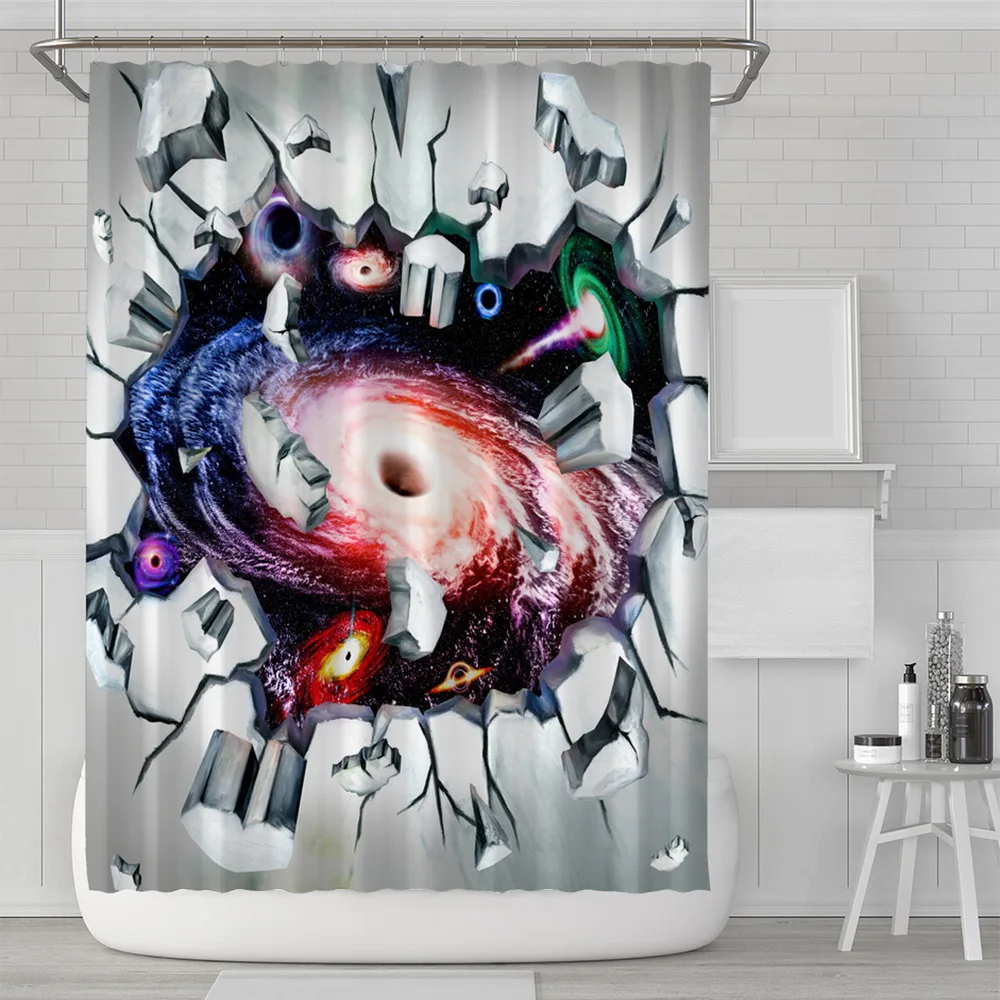 1 шт. занавеска для душа с зелеными тропическими растениями водонепроницаемая из