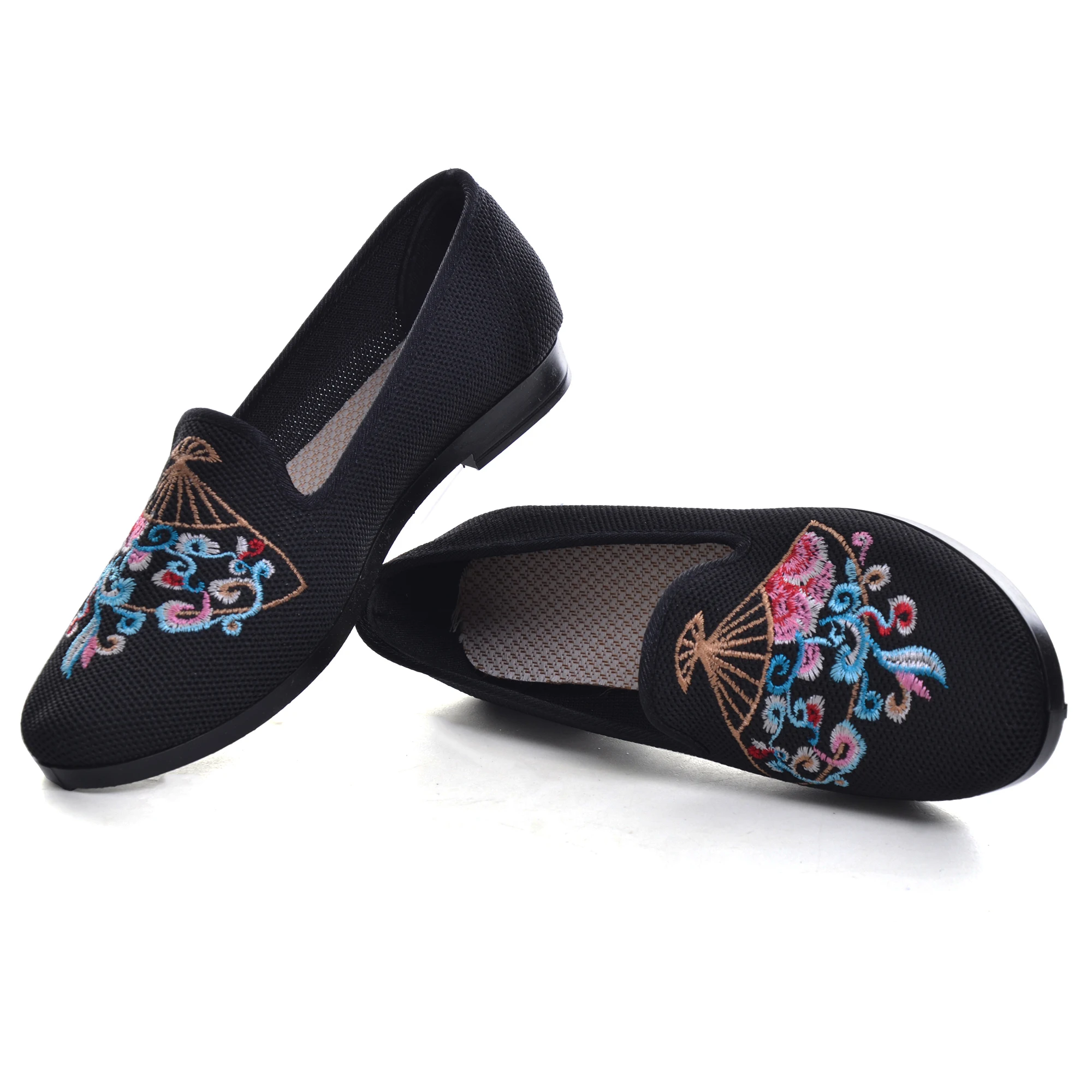 Парусиновая женская обувь без шнуровки Нарядная Балетки на плоской подошве с