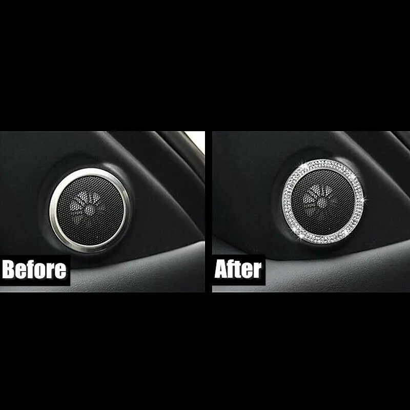 

1 Pair New Zinc Alloy Tweeter Diamond Decorative Ring For Range Rover Sport Model