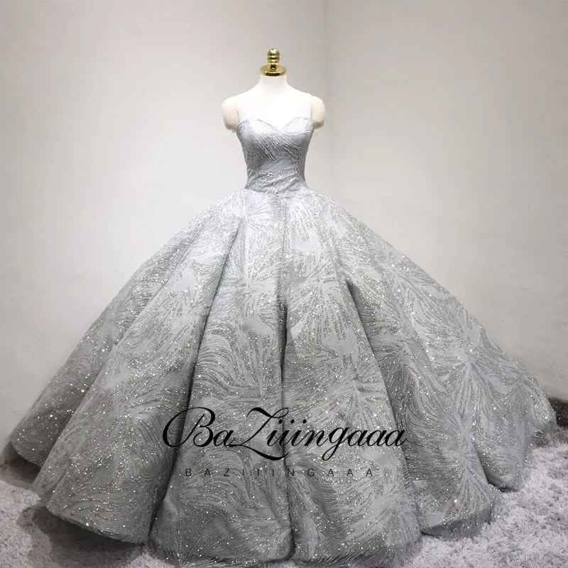 

BAZIIINGAAA роскошное свадебное платье с кружевом и бусинами, свадебное платье с индивидуальным дизайном