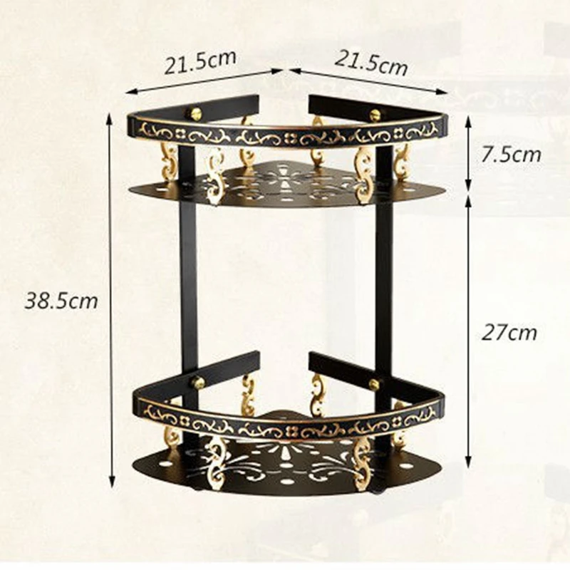 Промо-акция! Полки 2 слоя антикварная металлическая угловая полка для душа