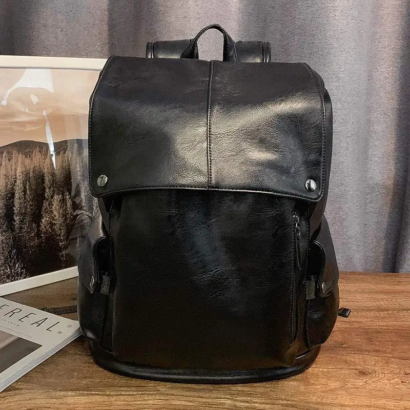 Fashion Men Backpack High Quality PU Leather Travel Bag Man Large Capacity Teenager Male Mochila Laptop Backpacks | Багаж и сумки