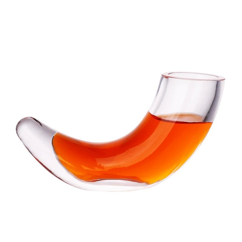 

2pc Crescent Liquor Spirits Vodka Shot Glass Small 3D Ox Horn Shape Rainbow Molecule Cocktail Cup Bar Tipsy Funny Glasses