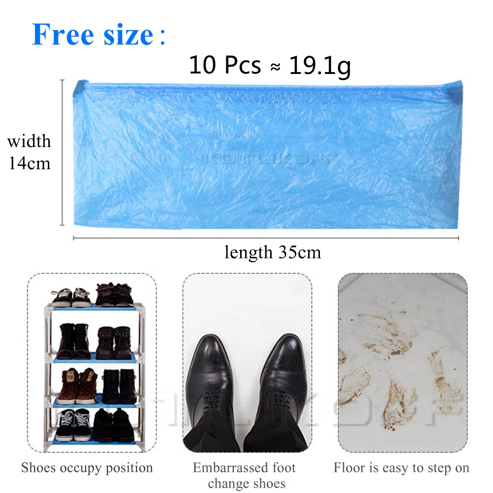 Одноразовые пылезащитные Чехлы для обуви пластиковые водонепроницаемые чехлы