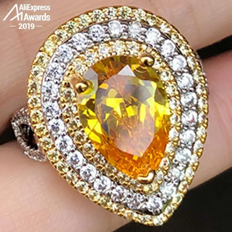 9*13 мм кольцо из стерлингового серебра S925 пробы SONA Diamond solitaire изящное Цитрин Сапфир