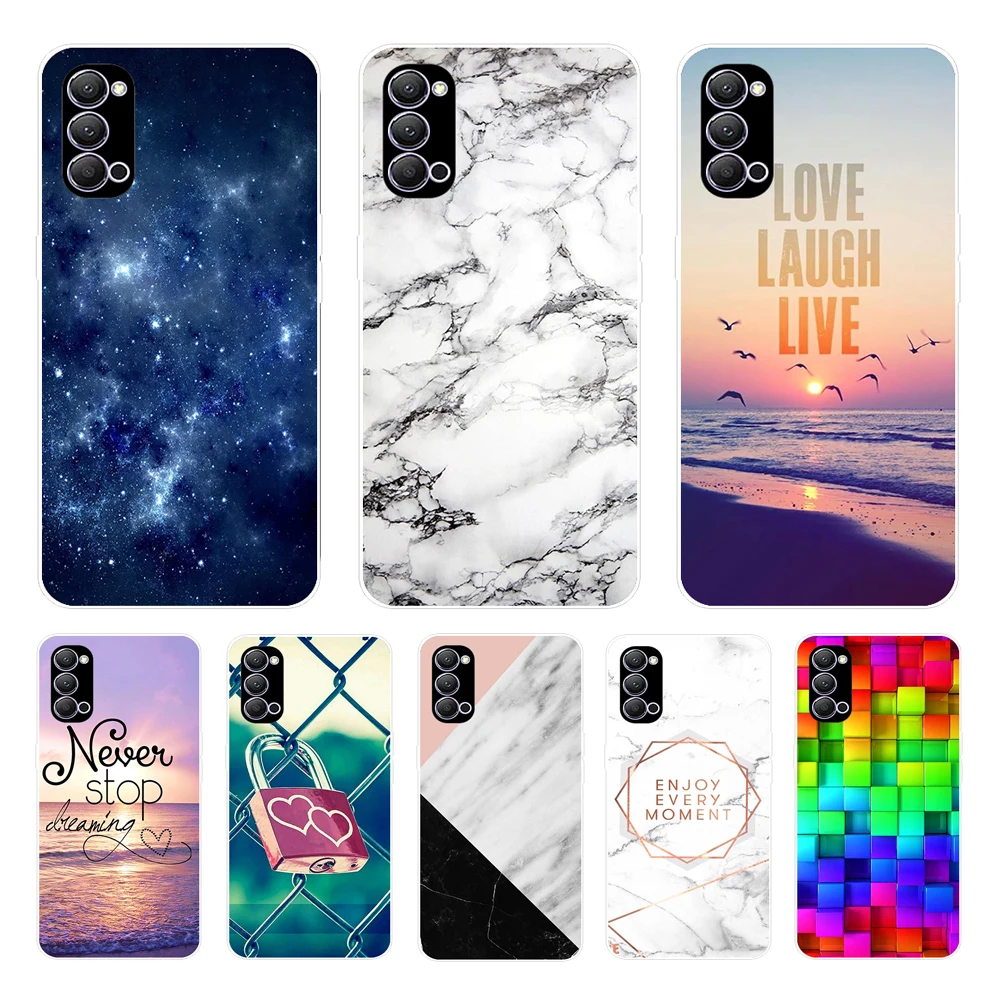 Популярный чехол для OPPO Reno 4 6 43 дюйма Мягкая силиконовая задняя крышка телефона