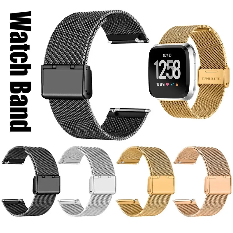 

Luxury Stainless Steel Magnetic Milanese Loop Band for Fitbit versa /versa 2/versa 3 Replacement Wristband metal wrist Strap