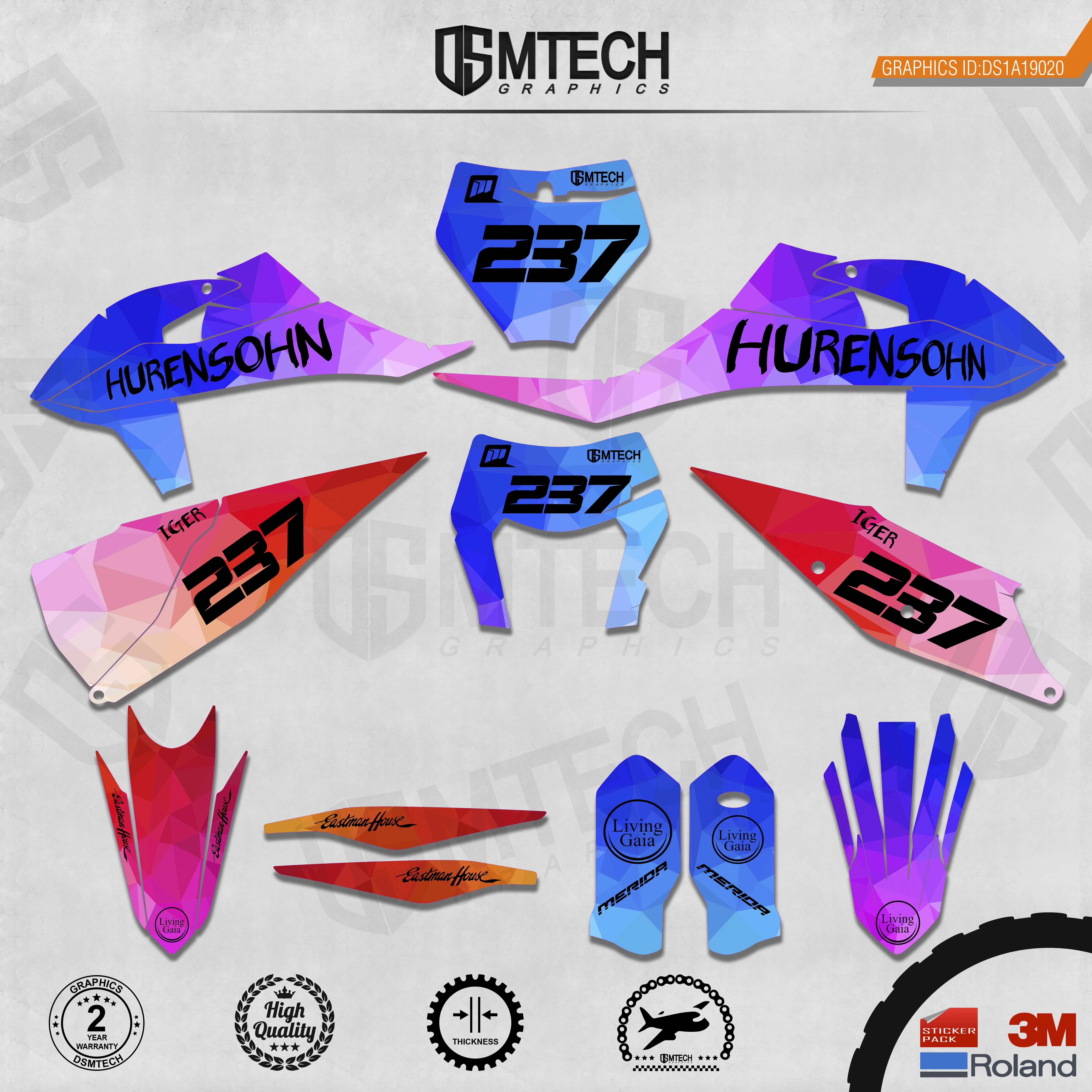 DSMTECH Customized Team Graphics Backgrounds Decals 3M Custom Stickers For 2019-2020 SXF 2020-2021EXC 020