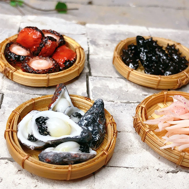 

4pcs Dollhouse Miniature Simulation Food Dollhouse Decor Miniature Seafood Kids Kitchen Toy