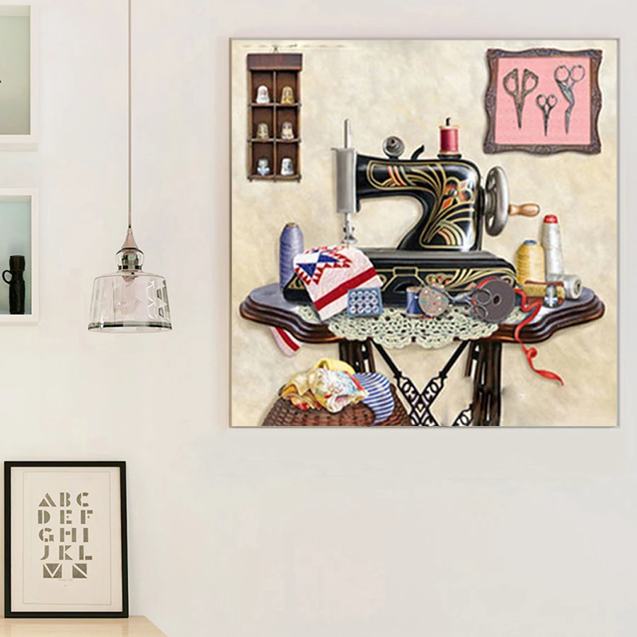 Полноразмерная 5D Вышивка крестиком FUYUN швейная машина алмазная живопись мозаика