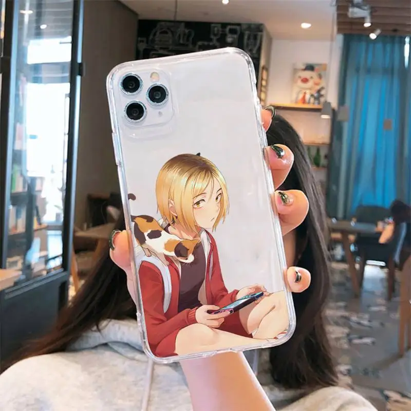 

Kenma Kozume Haikyuu Phone Cases Transparent for iPhone 6 7 8 11 12 s mini pro X XS XR MAX Plus cover funda shell
