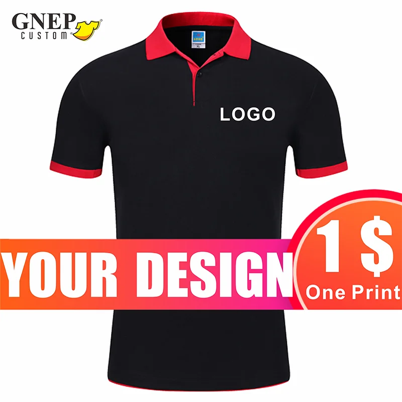

Contrasting Color Collar Men's Polo Shirt Custom Fashion Stitching Color Bottoming Shirt Breathable Short Sleeve Top Print Icon
