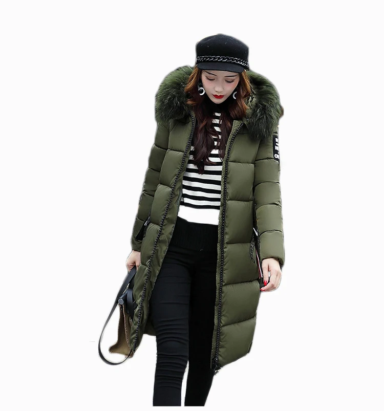 

Женская хлопковая куртка с капюшоном, длинная хлопковая куртка с большим меховым воротником, модель Y524 на осень и зиму, 2021