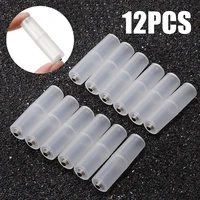 12lots aaa to aa size cell battery converter adaptor holder case switcher portable translucent battery storage holder