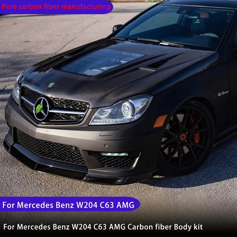 

For Mercedes Benz C- Class W204 AMG C63 carbon fiber body kit carbon fiber front lip side skirt diffuser spoiler modification