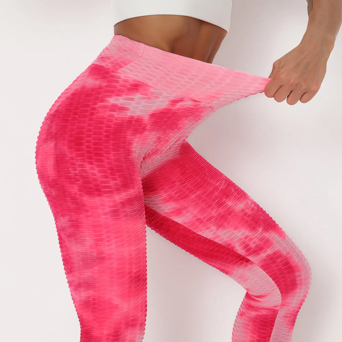 

2020 Seamless Push Up Women Yoga Leggings Ink Jacquard Tie-dye Bubble Pants Slim Hips Sports Fitness Workout Running Tights
