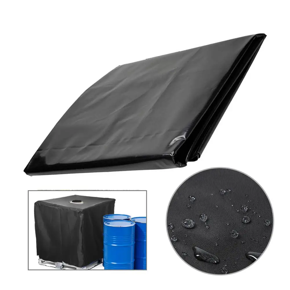 black rain water cover for 1000 l ibc container，water storage bucket waterproof cover free global shipping