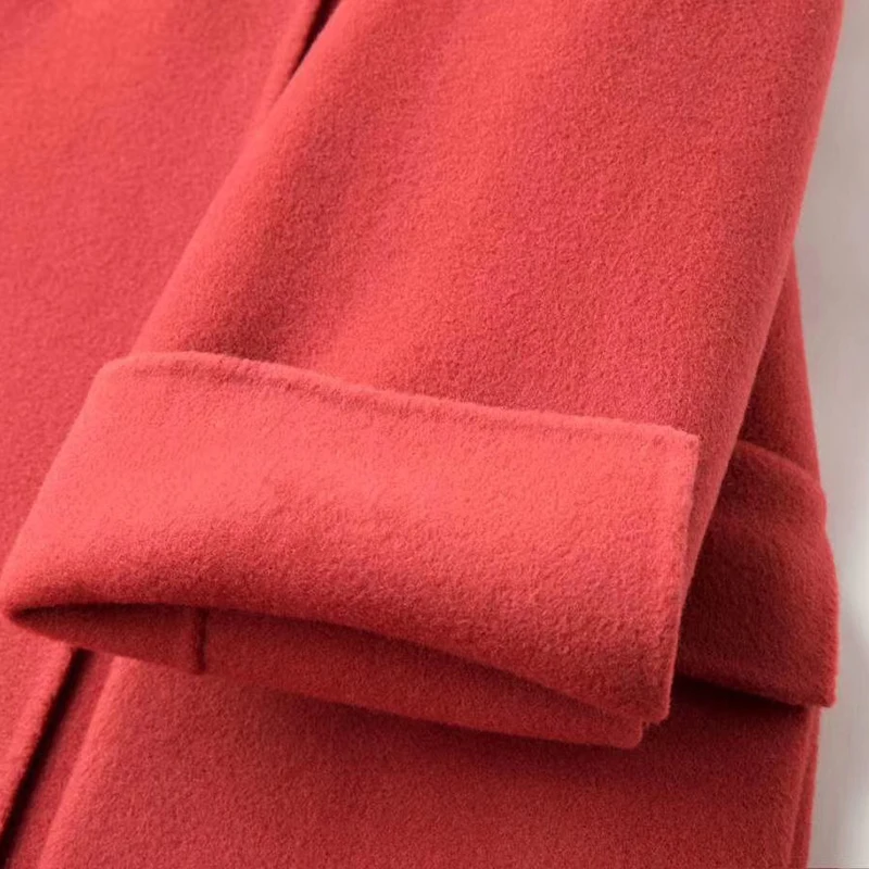 80% шерстяное пальто осень женская плюс размер свободные офисные женские сплошной