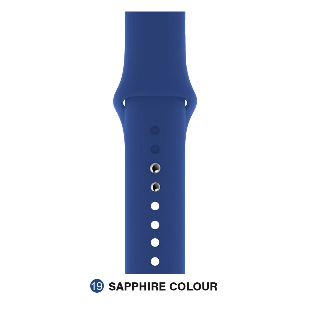 Sea Blue Мягкий силиконовый сменный спортивный ремешок для Apple Watch версии 4, 3, 2, 1, 42 мм, 38 мм, браслет на запястье, ремешок для iWatch 4, 40 мм, 44 мм, спортивный - Цвет ремешка: Sea Blue