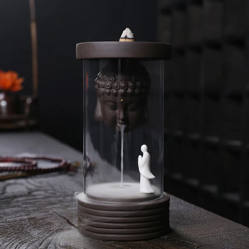 

Creative Tathagata Asking Zen Windshield Backflow Aromatherapy Oven Home Decoration Accessories Modern Desk Decor Feng Shui