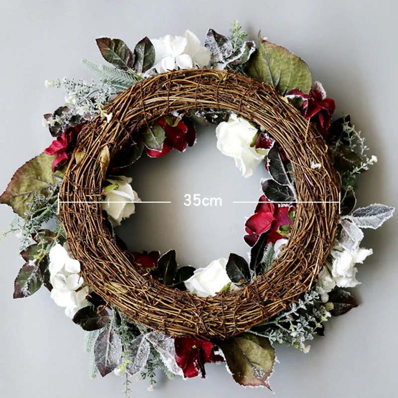 

Artificial Rose Flower Wreath Christmas Wreath for Front Door Wall Window Wedding Party Farmhouse Home Decoration
