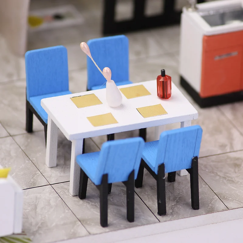 Миниатюрный Кукольный домик сделай сам деревянная мебель пазл кукольный с Bluetooth