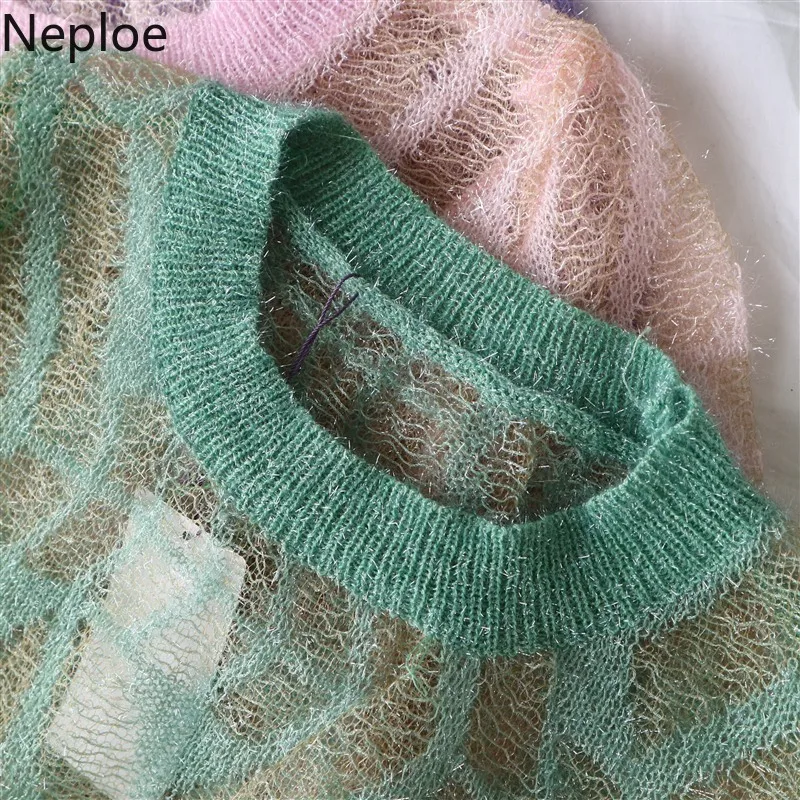 Neploe яркие открытые женские футболки лето новые футболки с круглым вырезом и коротким рукавом повседневные трикотажные женские Топы 44382