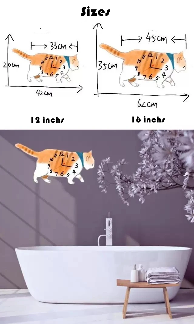 Настенные часы в форме котенка, бесшумные бытовые настенные часы для украшения дома, креативный подарок на день рождения Рождество