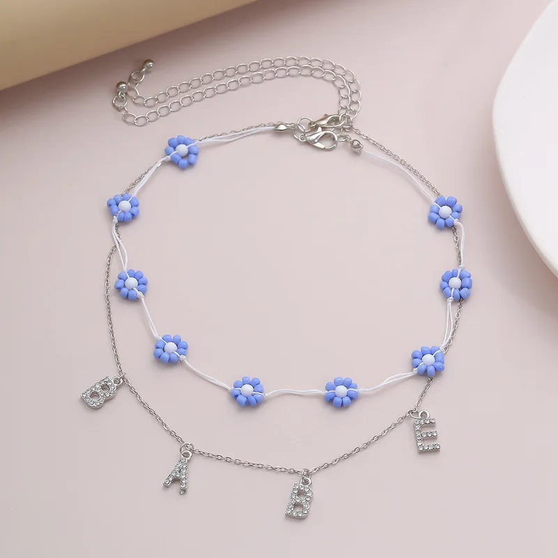 Женское винтажное ожерелье-чокер с подвеской в виде цветка ромашки и надписью