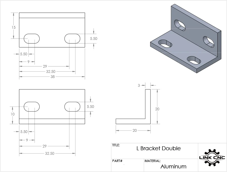 3D принтер Openbuilds кронштейн типа L алюминиевая рама одно отверстие двойной