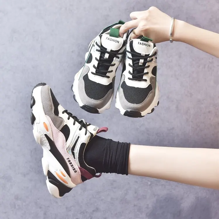 Кроссовки женские на платформе толстая подошва резиновая шнуровке повседневная