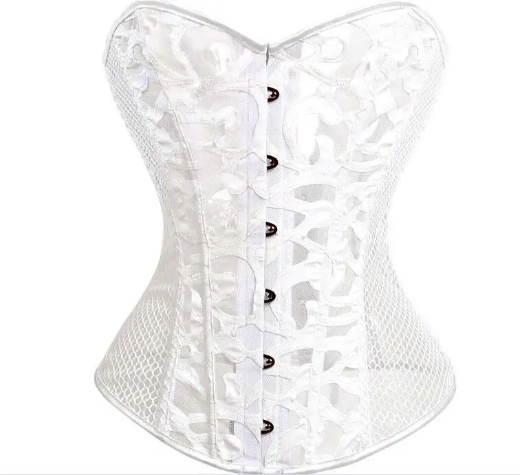 

White Black lenceria sexy hot caliente Lace Floral Mesh Bustier Plus Size lenceria eroticos mujer Busk lenceria sensual mujer