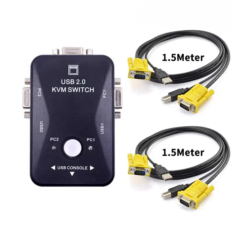 KVM Switch vga Cable High Quality USB 2.0 vga splitter Box for USB Key keyboard mouse monitor adapter usb Printer switch