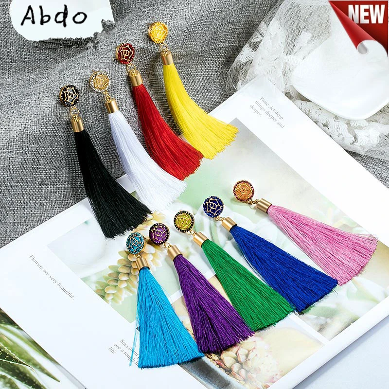 Abdo богемные хрустальные висячие серьги с кисточкой для женщин Женские Модные